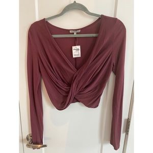Charlotte Russe long sleeve burgundy top